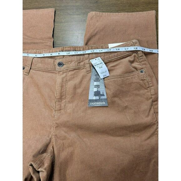 Lands‎ End Mid Rise Straight Corduroy Pants 16W Camel Five Pocket Womens Casual - Picture 8 of 11